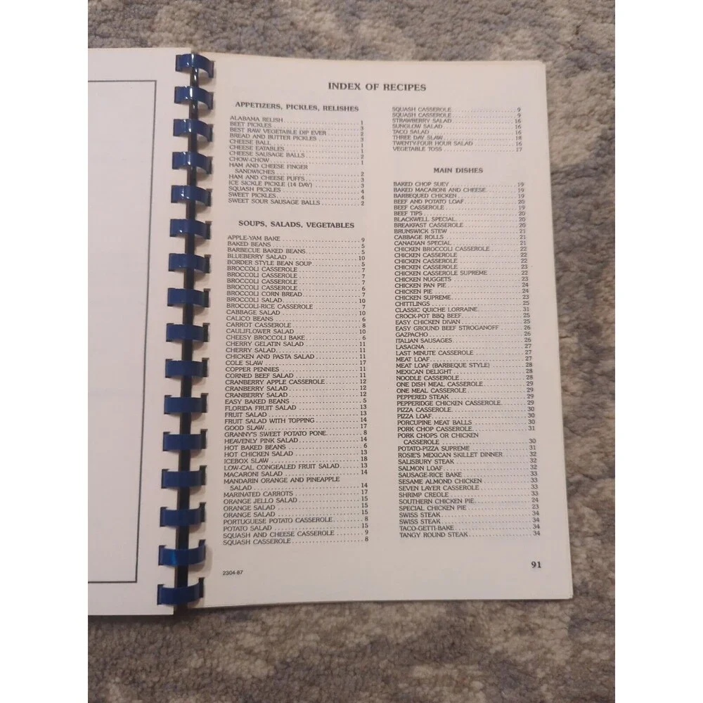 Edgewood Baptist Church‎ Cookbook Spiral Vintage 1988 Acteen Winston-Salem, NC